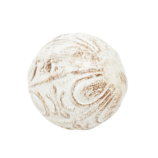 4" Distressed White Ceramic Country Orb Vase Filler Set